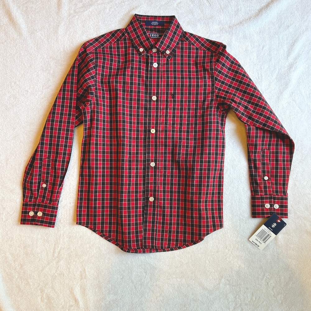 Izod Long Sleeve Button Down Shirt NWT!